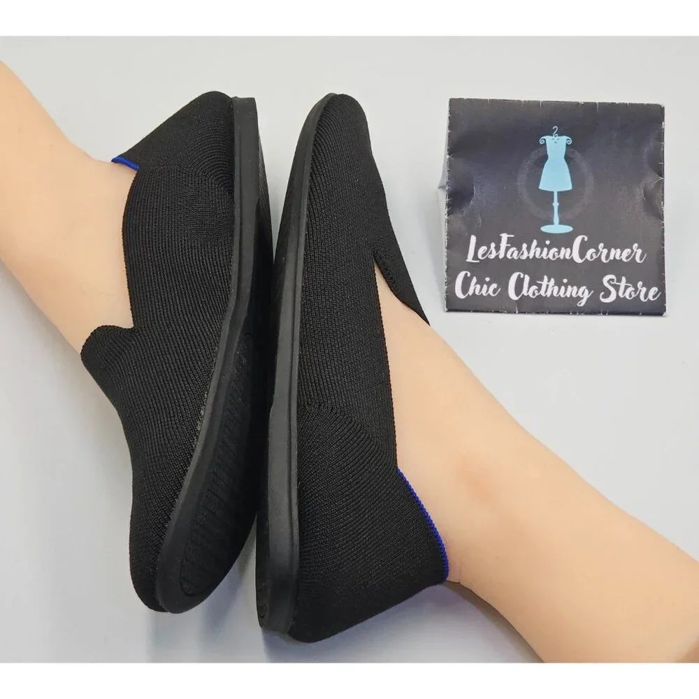Rothy's Women's Black Knit The Loafer Casual Lightweight Flats Shoes Sz 12 2689 - Picture 12 of 16